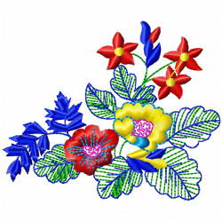 Flowers And Tree Embroidery Design 7